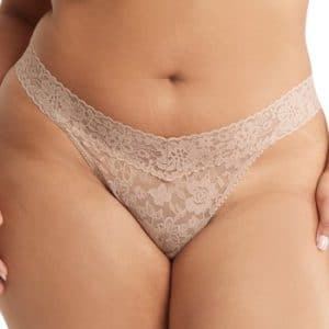 Hanky Panky Trusser Daily Lace Original Rise Thong Vanille nylon One Size Dame