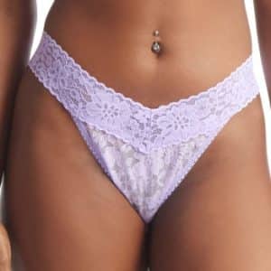 Hanky Panky Trusser 2P Daily Lace Original Rise Thong D1 Lilla nylon One Size Dame
