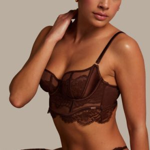 Hunkemöller Ikke-formstøbt longline-bøjle-bh Indigo Brown